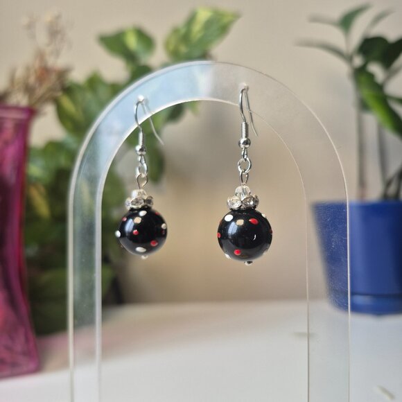 Polka Dot Ornament Earrings - Picture 2 of 6